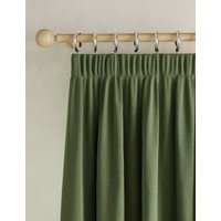 M&S Brushed Pencil Pleat Blackout Thermal Curtains Olive