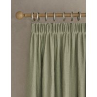 M&S Brushed Pencil Pleat Blackout Ultra Thermal Curtains Sage