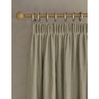 M&S Brushed Pencil Pleat Blackout Ultra Thermal Curtains Neutral