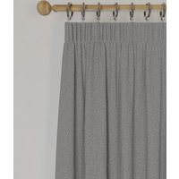 M&S Brushed Pencil Pleat Blackout Ultra Thermal Curtains Light Grey