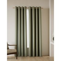 M&S Basketweave Eyelet Curtains Green