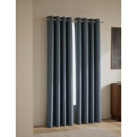 M&S Basketweave Eyelet Curtains Blue