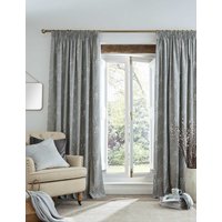Laura Ashley Pussy Willow Pure Cotton Pencil Pleat Curtains Dark Grey