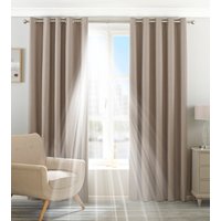 Riva Home Twilight Blackout Eyelet Curtains in Natural - Size 168 cm x 183 cm