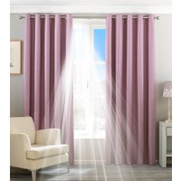 Riva Home Twilight Blackout Eyelet Curtains in Mauve - Purple - Size 229 cm x 137 cm