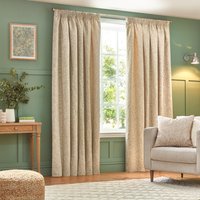 Wylder Grantley Jacquard Pencil Pleat Curtains - Beige - One Size