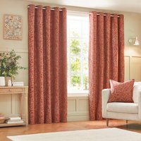 Wylder Grantley Jacquard Eyelet Curtains - Red - Size 168 cm x 229 cm