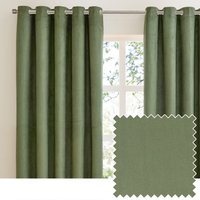 furn. Verso Reversible Suede-look Blackout Eyelet Curtain Pair, Green - Size 229 cm x 229 cm