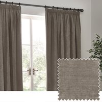 Yard Heavy Chenille Velvet Pencil Pleat Curtains - Grey - Size 168 cm x 183 cm