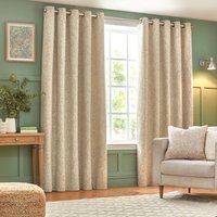 Wylder Grantley Jacquard Eyelet Curtains - Beige - Size 229 cm x 183 cm