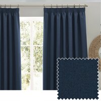furn. Dawn Blackout Pencil Pleat Curtains - Blue - Size 168 cm x 229 cm