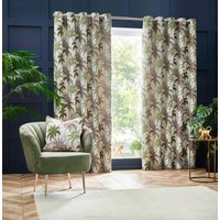 Wylder Galapagos Eyelet Curtains - Green - Size 117 cm x 137 cm