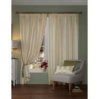 Laura Ashley Lille Stripe Pencil Pleat Curtains Beige Mix
