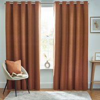 furn. Dawn 100% Blackout Thermal Eyelet Curtains - Orange - Size 168 cm x 229 cm