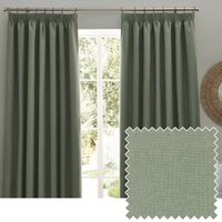 furn. Dawn Blackout Pencil Pleat Curtains - Green - Size 168 cm x 229 cm