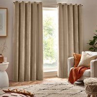 Yard Heavy Chenille Room Darkening Eyelet Curtains - Beige - Size 229 cm x 183 cm