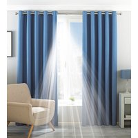 Riva Home Twilight Blackout Eyelet Curtains in Denim - Blue - Size 168 cm x 229 cm