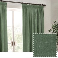 Yard Heavy Chenille Velvet Pencil Pleat Curtains - Green - Size 229 cm x 137 cm