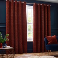 Paoletti Paolleti Galaxy Room Darkening Eyelet Curtains - Red - Size 168 cm x 229 cm