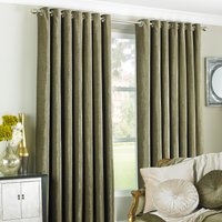 Paoletti Wellesley Velvet Feel Eyelet Curtains in Mocha - Size 229 cm x 229 cm