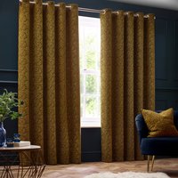 Paoletti Paolleti Galaxy Room Darkening Eyelet Curtains - Gold - Size 168 cm x 183 cm