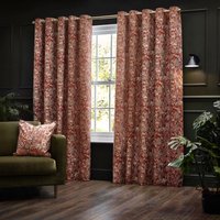 Wylder Bengal Eyelet Curtains - Orange - Size 117 cm x 137 cm