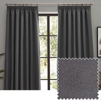 furn. Dawn Blackout Pencil Pleat Curtains - Grey - Size 229 cm x 183 cm