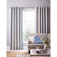 Laura Ashley Awning Stripe Eyelet Blackout Curtains Blue Mix