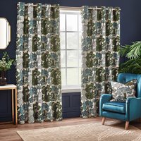 Wylder Woodlands Room Darkening Eyelet Curtains - Green - Size 117 cm x 183 cm