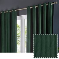 Paoletti Corinthian Velvet Room Darkening Eyelet Curtains - Dark Green - Size 168 cm x 229 cm