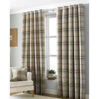 Paoletti Aviemore Wool Effect Eyelet Curtains in Ochre - Orange - Size 117 cm x 137 cm