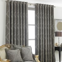 Paoletti Winchester Eyelet Curtains - Mocha - Size 229 cm x 229 cm