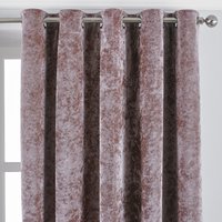 Paoletti Verona Crushed Velvet Eyelet Curtains - Blush - Size 168 cm x 229 cm