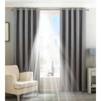 Riva Home Twilight Blackout Eyelet Curtains in Silver - Size 168 cm x 183 cm