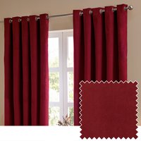 furn. The Ultimate Velvet Room Darkening Eyelet Curtain Pair, Burgundy - Red - Size 168 cm x 229 cm