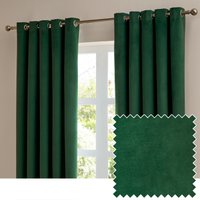furn. The Ultimate Velvet Blackout Eyelet Curtain Pair, Emerald - Green - Size 229 cm x 183 cm