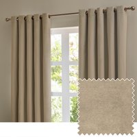 furn. The Ultimate Velvet Blackout Eyelet Curtain Pair, Mocha - Brown - Size 168 cm x 229 cm