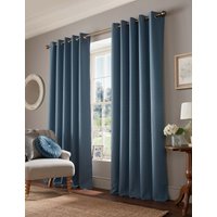 Laura Ashley Stephanie Eyelet Blackout Curtains Dark Blue