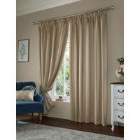 Laura Ashley Lille Stripe Pencil Pleat Curtains Natural