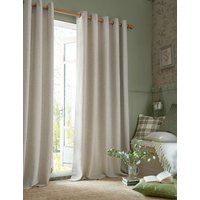 Laura Ashley Milbourne Herringbone Eyelet Curtains Natural