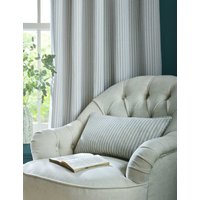 Laura Ashley Cornish Chenille Striped Eyelet Curtains Light Blue Mix