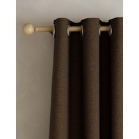M&S Brushed Eyelet Blackout Thermal Curtains Chocolate