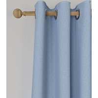 M&S Brushed Eyelet Blackout Thermal Curtains Mid Blue