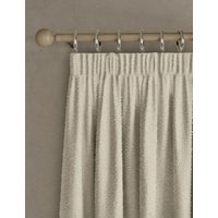 M&S Boucle Pencil Pleat Curtains Ecru