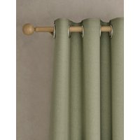 M&S Brushed Eyelet Ultra Thermal Blackout Curtains Sage