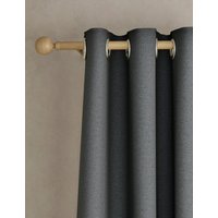 M&S Brushed Eyelet Ultra Thermal Blackout Curtains Charcoal Mix