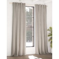 M&S Chenille Gingham Multiway Blackout Curtains Dark Grey Mix